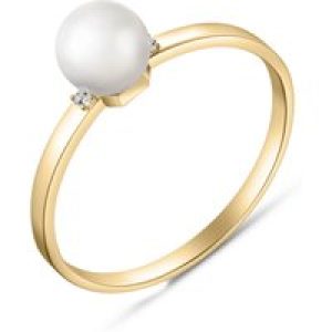 Pearl & Diamond Elia Sleek Classic Ring in 18ct Gold