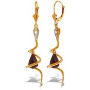 Ruby & Diamond Priscilla Serpent Drop Earrings in 9ct Rose Gold