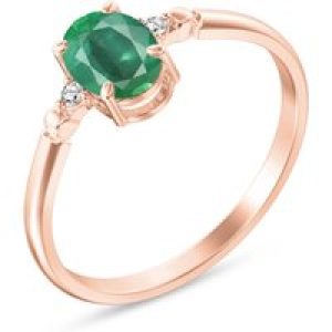 Emerald & Diamond Elegant Allure Ring in 18ct Rose Gold