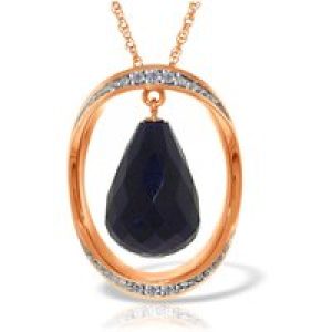 Sapphire & Diamond Laurie Dimensional Embellished Pendant Necklace in 9ct Rose Gold