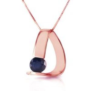 Sapphire Nina Asymmetric Pendant Necklace in 9ct Rose Gold