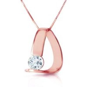 Aquamarine Nina Asymmetric Pendant Necklace in 9ct Rose Gold