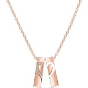 Diamond Valentina Contemporary Bar Pendant Necklace in 9ct Rose Gold