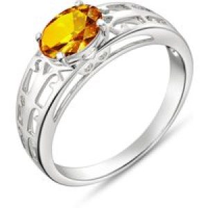 Citrine Demetria Filigree Ring in 18ct White Gold