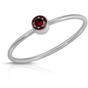 Garnet Ring in 9ct White Gold