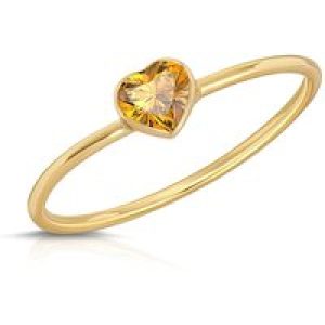 Heart Shaped Citrine Ring in 9ct Gold