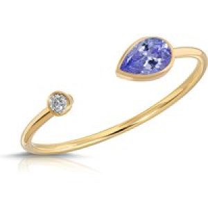 Pear Cut Tanzanite & Diamond Ring in 9ct Gold