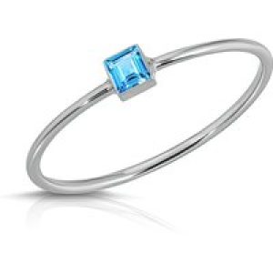 Topaz Azalea Minimalist Ring in 9ct White Gold