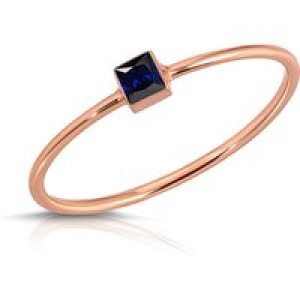 Sapphire Azalea Minimalist Ring in 9ct Rose Gold