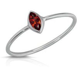 Marquise Cut Garnet Ring in 9ct White Gold