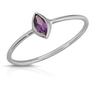 Marquise Cut Amethyst Ring in 9ct White Gold