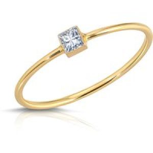 White Topaz Azalea Minimalist Ring in 9ct Gold