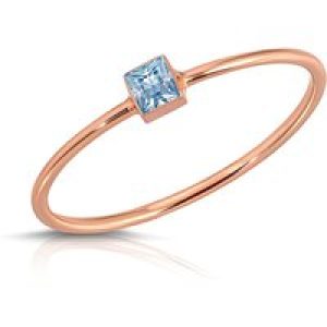 Aquamarine Azalea Minimalist Ring in 9ct Rose Gold