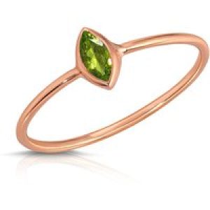 Marquise Cut Peridot Ring in 9ct Rose Gold