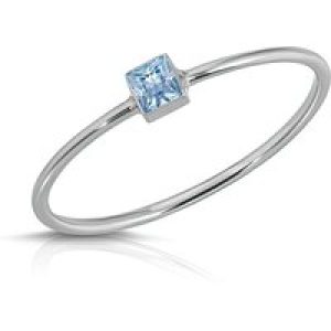 Aquamarine Azalea Minimalist Ring in 9ct White Gold
