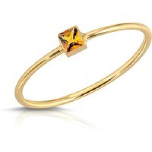 Citrine Azalea Minimalist Ring in 9ct Gold