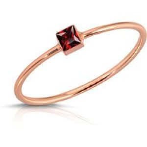 Garnet Azalea Minimalist Ring in 9ct Rose Gold