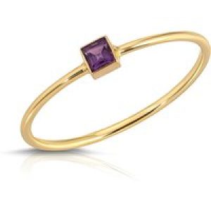 Amethyst Azalea Minimalist Ring in 9ct Gold