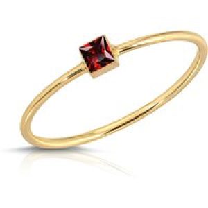 Garnet Azalea Minimalist Ring in 9ct Gold