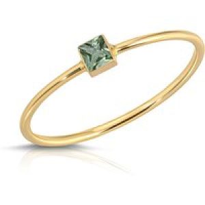Green Sapphire Azalea Minimalist Ring in 9ct Gold