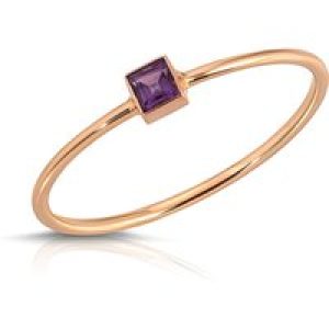Amethyst Azalea Minimalist Ring in 9ct Rose Gold