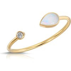 Pear Cut Opal & Diamond Ring in 9ct Gold