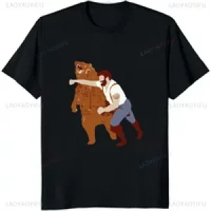 Funny Animal Bear Graphic Printed Man T-shir Streetwear Harajuku Style Loose Fashion Casual Tshirt Humor Y2k Comfort Breathe Tee