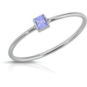 Tanzanite Azalea Minimalist Ring in 9ct White Gold