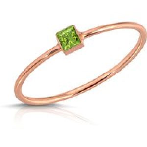Peridot Azalea Minimalist Ring in 9ct Rose Gold