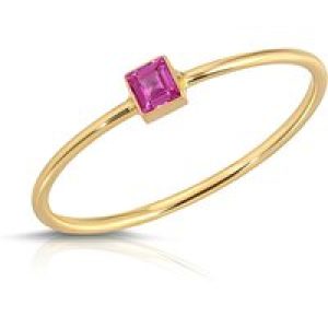 Pink Sapphire Azalea Minimalist Ring in 9ct Gold