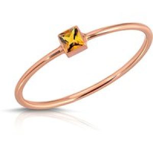 Citrine Azalea Minimalist Ring in 9ct Rose Gold