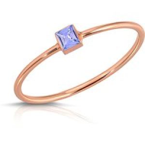 Tanzanite Azalea Minimalist Ring in 9ct Rose Gold