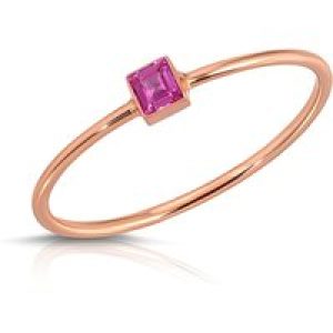 Pink Sapphire Azalea Minimalist Ring in 9ct Rose Gold
