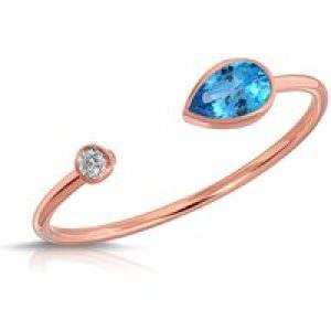 Pear Cut Topaz & Diamond Ring in 9ct Rose Gold