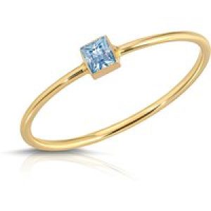 Aquamarine Azalea Minimalist Ring in 9ct Gold