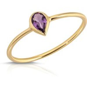 Pear Cut Amethyst Ring in 9ct Gold