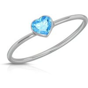 Heart Shaped Topaz Ring in 9ct White Gold