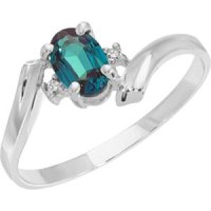 Alexandrite & Diamond Rhea Embrace Ring in 18ct White Gold
