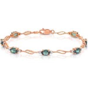 Alexandrite & Diamond Colette Entwined Tennis Bracelet in 9ct Rose Gold