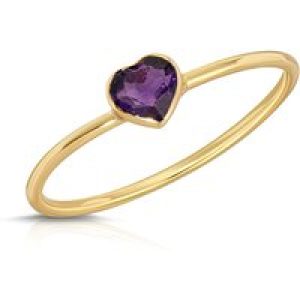 Heart Shaped Amethyst Ring in 9ct Gold