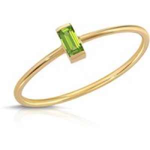 Baguette Cut Peridot Ring in 9ct Gold