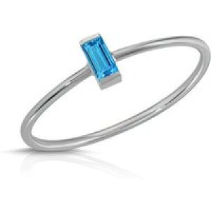 Baguette Cut Topaz Ring in 9ct White Gold