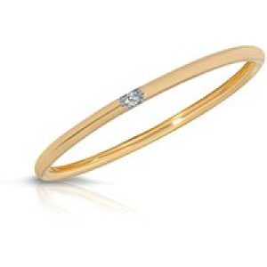 Diamond Arya Minimalist Single Stone Ring, 0.01 ct in 9ct Gold