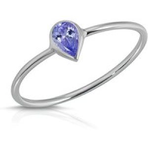 Pear Cut Tanzanite Ring in 9ct White Gold