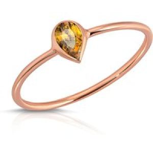 Pear Cut Citrine Ring in 9ct Rose Gold