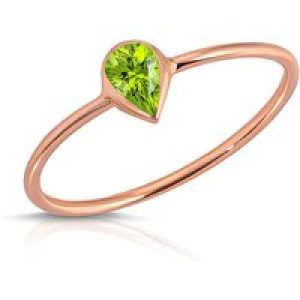 Pear Cut Peridot Ring in 9ct Rose Gold