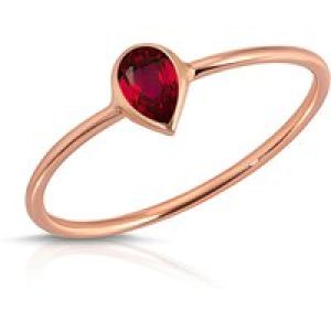 Pear Cut Ruby Ring in 9ct Rose Gold