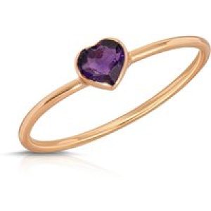 Heart Shaped Amethyst Ring in 9ct Rose Gold