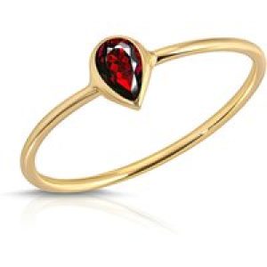 Pear Cut Garnet Ring in 9ct Gold