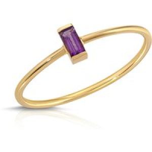 Baguette Cut Amethyst Ring in 9ct Gold